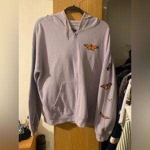 MTV Violet Hoodie with Logo and monarchs butterflies!